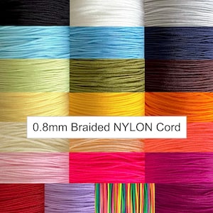 10 YARDS 0.8mm Braided Nylon Cord Chinese Knotting Nylon Silk Macrame Bracelets Jewelry Making