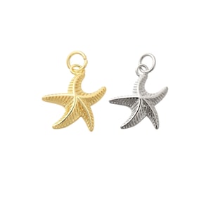 STARFISH Charm 18K Gold Filled or Platinum . Sea Beach Star Fish Pendant Charms for DIY Beachy Bracelet Earrings NecklaceJewelry Making