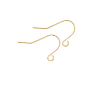 Boucles d'oreilles CROCHET en or 18 carats avec boucle. Crochets d'oreilles incurvés de 21 mm pour faire soi-même Boucles d'oreilles breloques
