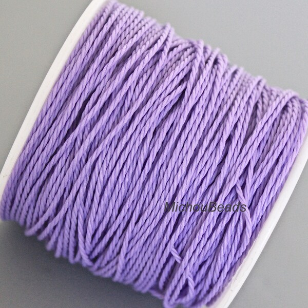 30m SPOOL 1mm WAX Polyester Cord - 98FT LAVENDER Round Twist Thin Waxed Coated Cording Diy Craft Beading Wrap Friendship Bracelet