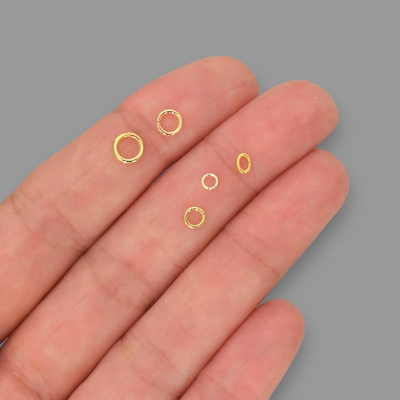 Openable Rings 18K Gold Brass Open JUMP RINGS Openable Jumprings 3mm To12mm 18 to 24 ...