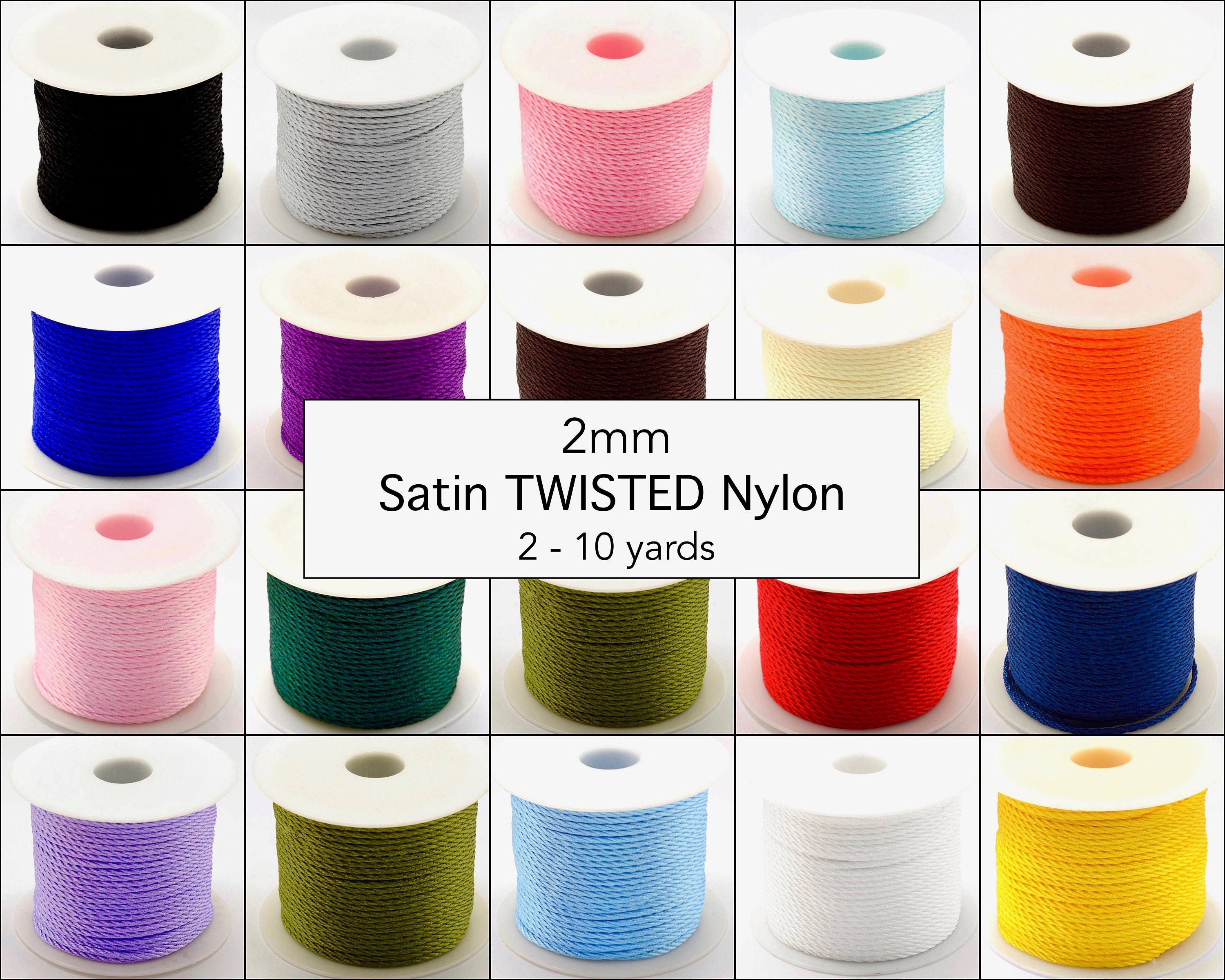 2mm Nylon SATIN Cord TWISTED Silk Like Nylon Cord Chinese Knot