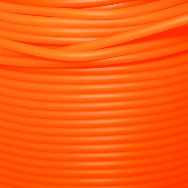 5 Yards - 2mm ORANGE Synthetic Solid RUBBER Cord - Rubber Beading Cord - More Colors / Size By the Yard - Instant Shipping - USA Seller