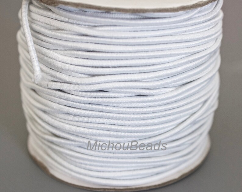 2mm Beading Silver Round Elastic Stretchy Cord 10 Yards