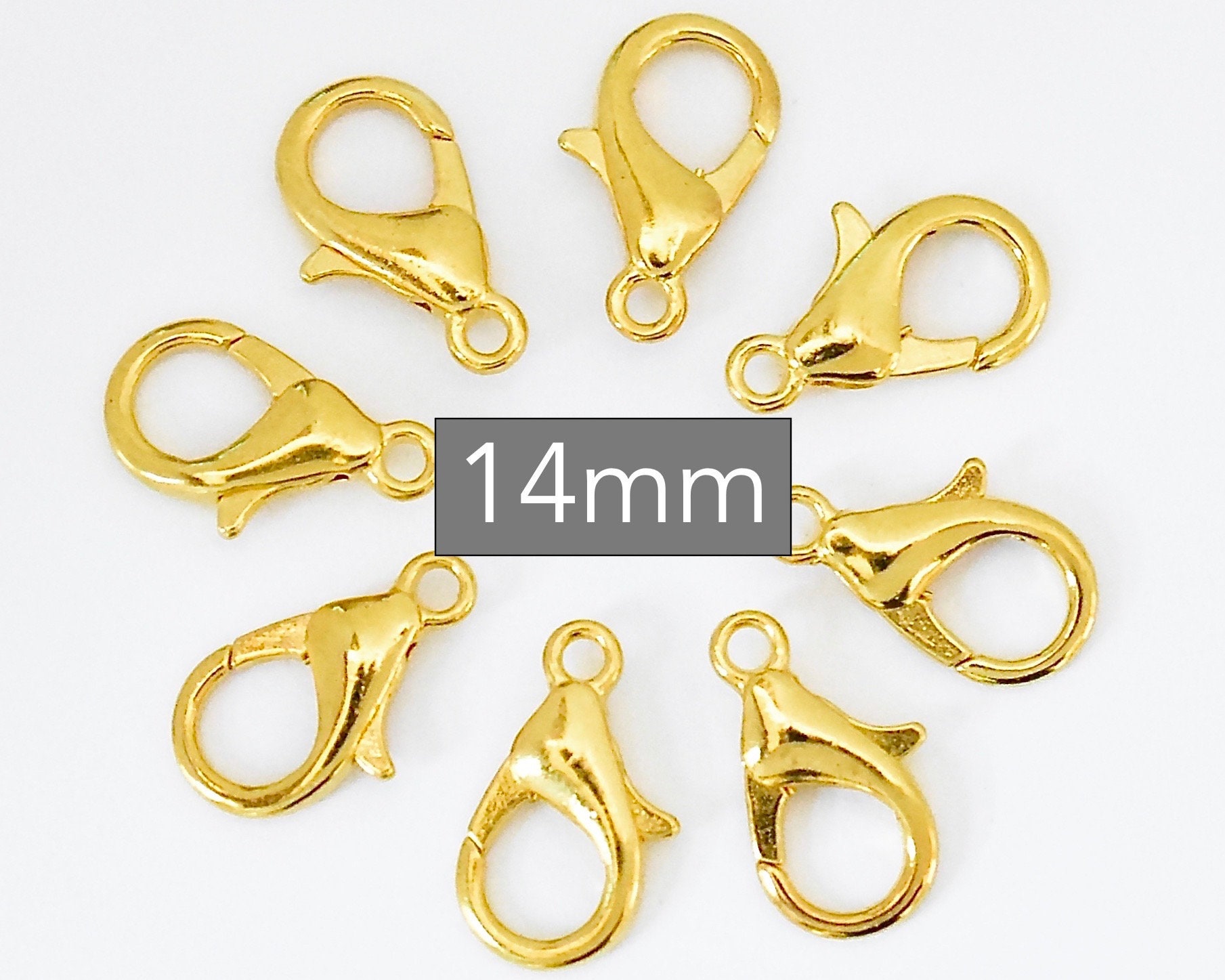 14mm Stainless Steel Lobster Clasps - Easy To Open - Package of 100 