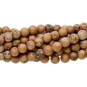 15" Strand 4mm GRAIN STONE  - Tan Round Opaque Natural Gemstone Wholesale Bead -  Instant Ship from USA  - 7259