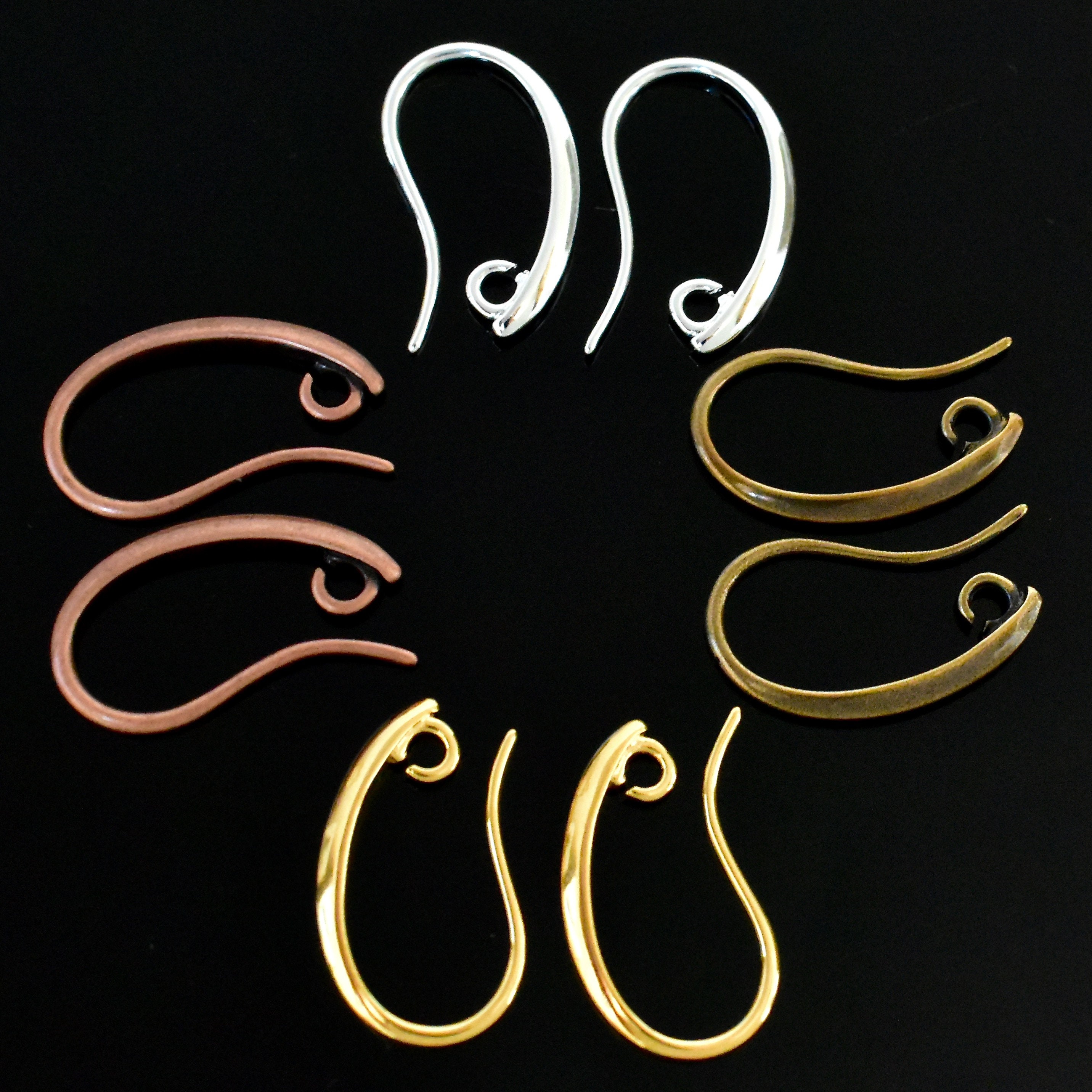 U Pick 50pc/100pc Hypoallergenic Ear Wire Earring Hooks 20mm Gold/silver  Dangle Connectors wire 0.7mm/21 Gauge for Earrings Jewelry Making 