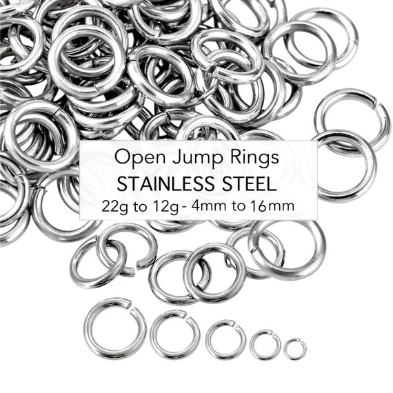 STAINLESS Steel OPEN Jump Rings - 12 to 20 Gauge 3mm to 16mm Round Openable Links