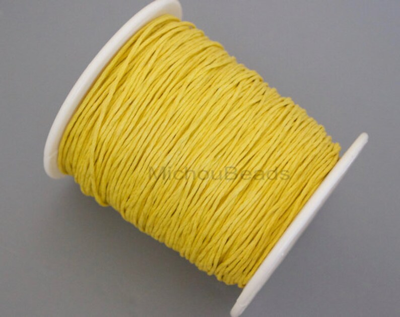 Wholesale 1mm Wax COTTON Cord 15 Yards YELLOW Polished Strong Lightly Waxed Cotton Shamballa Macrame Braiding Beading Wrap Bracelet