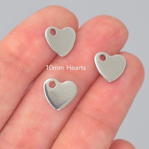 18K gold stainless steel heart charm tag pendant for DIY blank stamping jewelry making beading supplies
