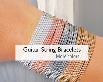 10 GUITAR String Bracelets . STEEL Stetchy Coild Gimp Strings . Diy Add Beads or Charms or Turn into Earrings or Necklaces