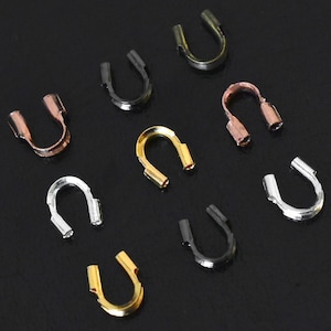 wire guardians wire protectors 0.5mm hole 4mm silver wire guardian accu-guard accu guards gold copper black gumnmetal wires protectors wholesale bulk jewelry findings by MichouBeads