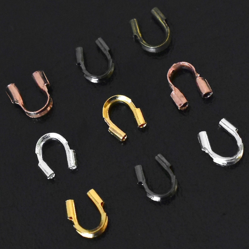 wire guardians wire protectors 0.5mm hole 4mm silver wire guardian accu-guard accu guards gold copper black gumnmetal wires protectors wholesale bulk jewelry findings by MichouBeads