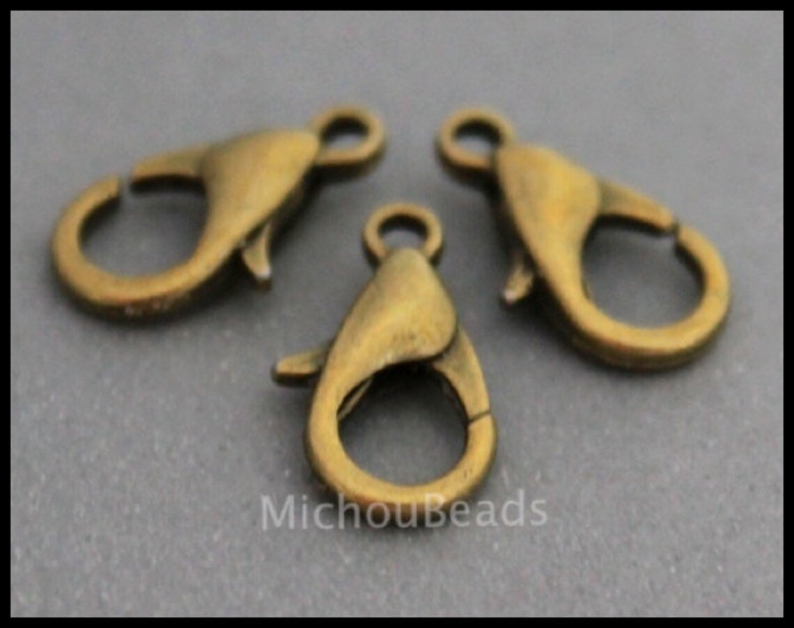 BULK 25 Antiqued Bronze 12mm LOBSTER Claw Clasp 12x7mm Etsy