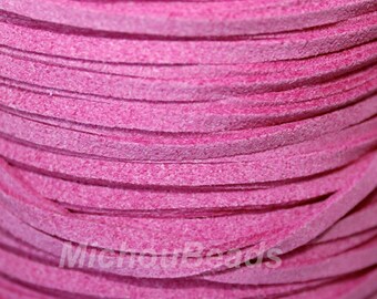 Orchid Faux Suede Leather Cord thong purple 3mm x 1.5mm choose length pink Orchid Faux Suede Leather Cord thong purple 3mm x 1.5mm choose length pink