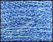 2 YARDS SEED Bead Cord - 2mm Round Transparent 11 0 Seed beads weaved on Polyester Thread - Beaded Cord for Wrap Bracelet Jewelry - 25 BLUE