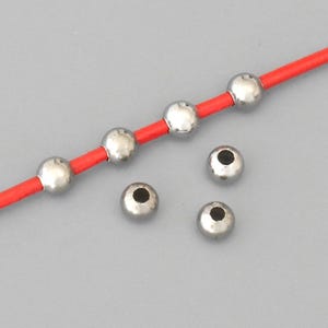304 STAINLESS STEEL 5mm Round Beads - Large 2mm Hole Spacer Bead - Light Weight Water & Tarnish Resistant Bead -  Select Quantity - 7204