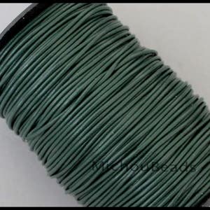 5 Yards 2mm Round LEATHER Cord DARK Green 15 Feet Genuine Natural Lead free dye Indian Boho Leather Cording By the Yard USA Wholesale image 2