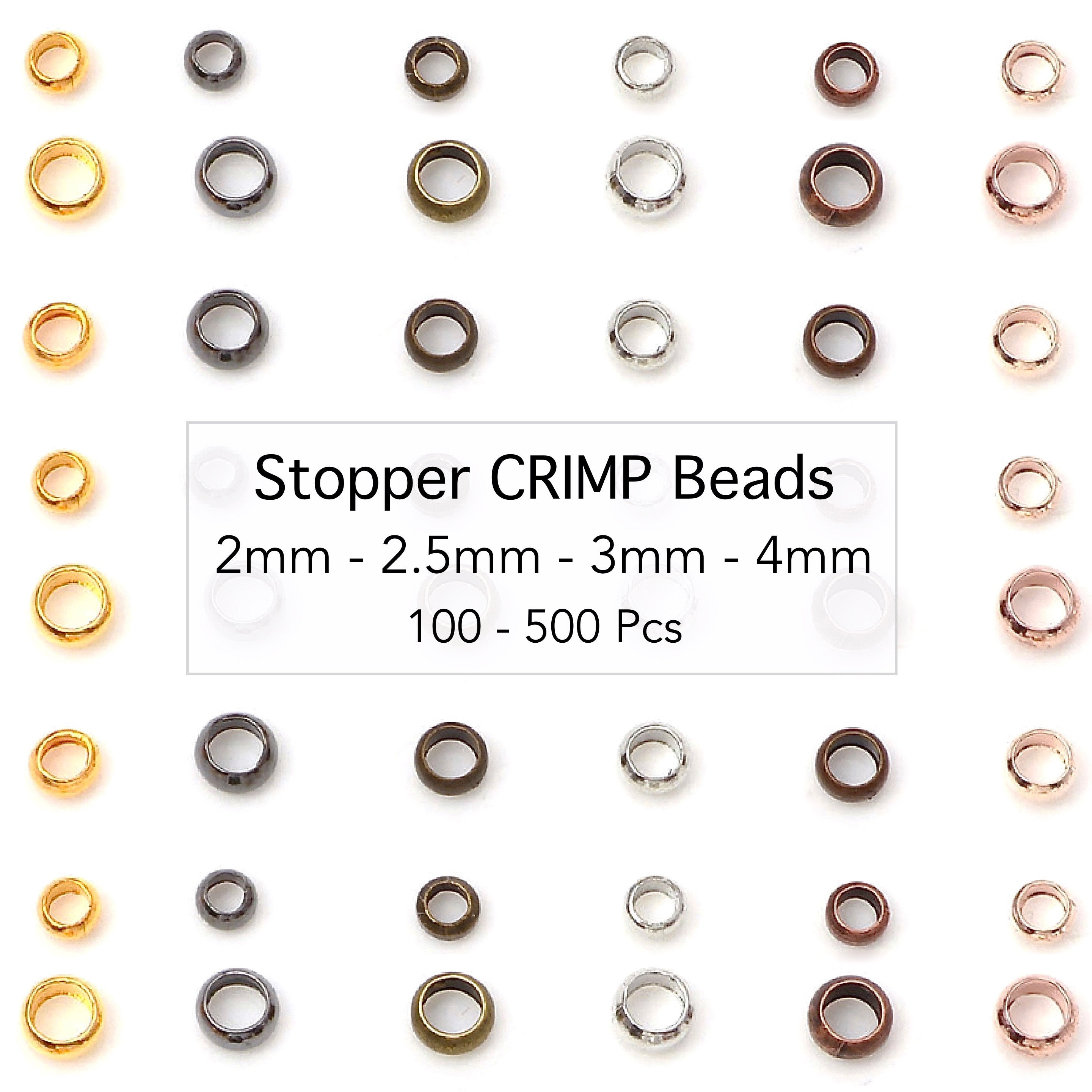 100-500Pcs 1.5-4mm Copper Ball Crimp End Clasps Position Stopper Spacer  Beads For Diy Jewelry