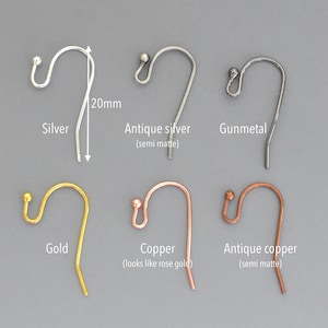 21mm Ball End Ear Wire Hooks Earrings Findings . Stainless Steel & Brass French Hook