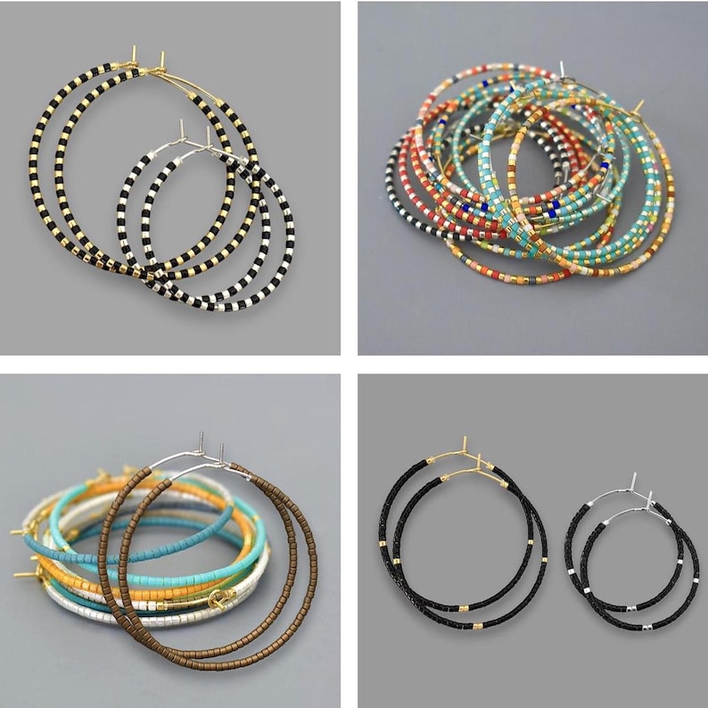 316 Surgical STAINLESS Steel HOOPS Earrings 18K Gold SILVER Black Ear Wire Rings image 7