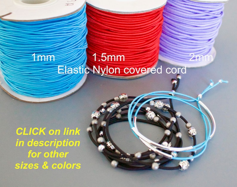 1 Yard BRIGHT ORANGE Round Nylon Coated Rubber Stretch Cording for Diy Craft Beading Wrap Bracelet Jewelry 2mm ELASTIC Cord