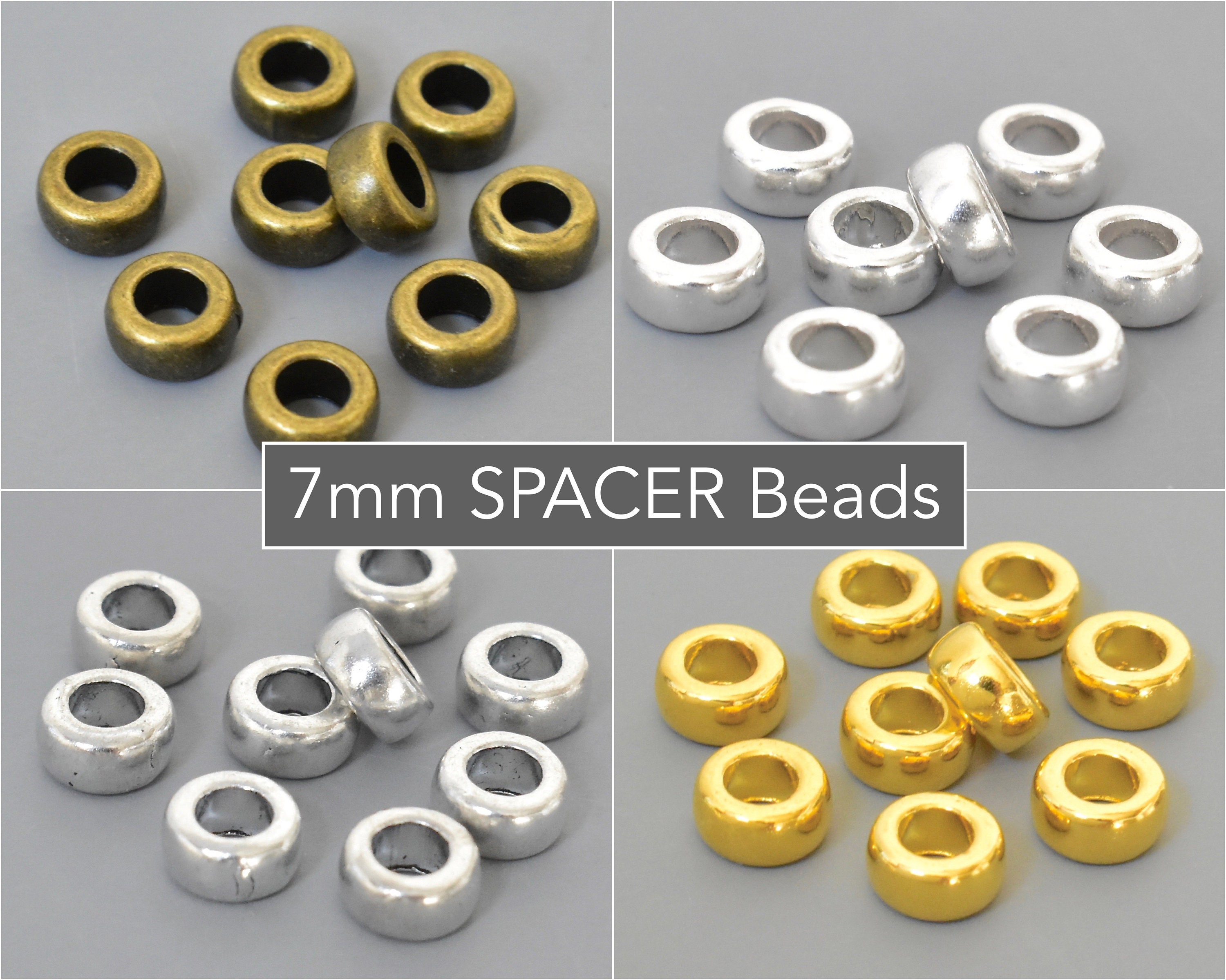10pc matte gold rondelle beads, heishi beads, gold rondelle, gold heishi,  metal spacer beads, metal beads, large hole beads, tube beads