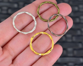 10 Pcs 22mm Infinity CIRCLE Connector Links - Wavy Round Open Circle Linking Ring Connectors Hoop Charm - Silver Gold antique Bronze Copper