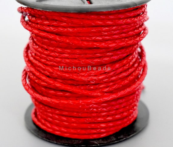 10 Yards Genuine Red Natural Round Cotton Waxed Cord-Jewelry Supplies