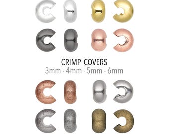 Cubiertas para engarces Cuentas 3 mm 4 mm 5 mm 6 mm Acero inoxidable Plata Oro Cobre Platino Bronce