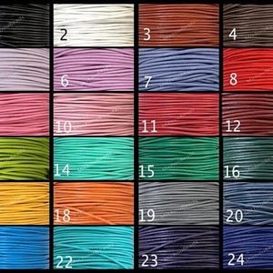 1.5mm Round Indian LEATHER Cord - Lead Free Natural Regular / Distressed Leather image 2