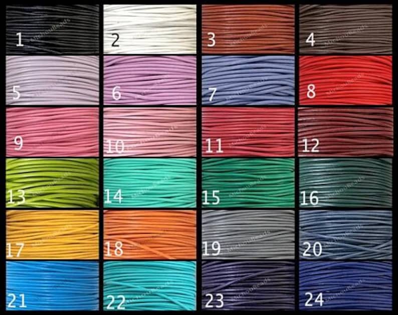 1.5mm Round Indian LEATHER Cord - Lead Free Natural Regular / Distressed Leather image 2