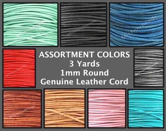 many colour shades Thickness 1.5mm 2mm 100/% Real LEATHER cord Rounded