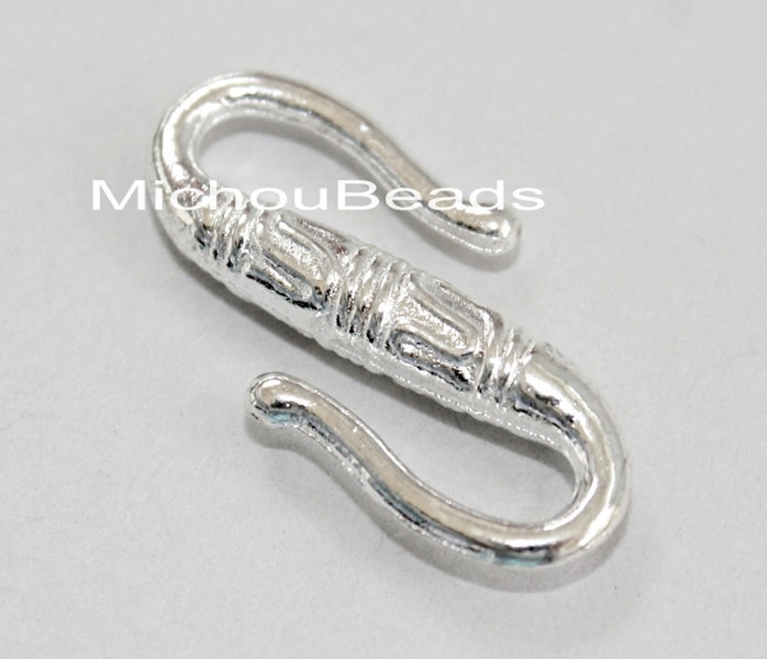 10 Bright SILVER 22mm S Hook Clasps - Double Sided Rope - Clasp Link ...