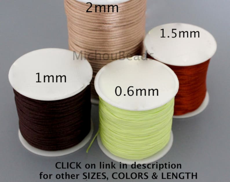 1mm Nylon SATIN Cord 15 Yards LILAC Silk Nylon Smooth Chinese Knot Shamballa Macrame Rattail Bulgtail Mousetail Knotting 1 mm Cords