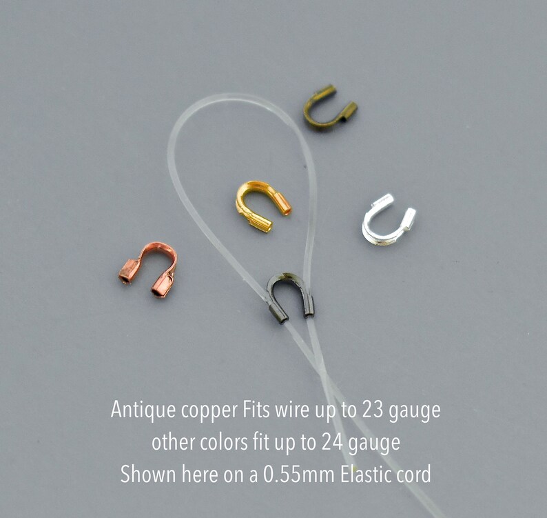 gold silver wire guardians wire protectors 0.5mm hole 4mm silver wire guardian accu-guard accu guards gold copper black gumnmetal wires protectors wholesale bulk jewelry findings by MichouBeads