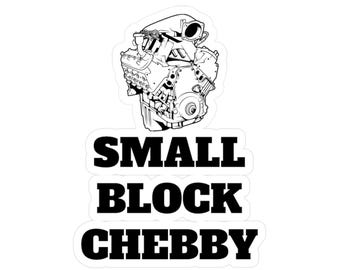 Small Block Chevy engine illustration Sticker | Kiss-Cut Vinyl Decal