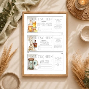 Gutscheinset für Männer | 6 Gutscheine zum Ausdrucken | Geschenkidee für ihn | PDF und Canva