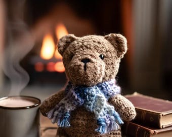 Llavero de osito de peluche a crochet (PDF): Tutorial de llavero amigurumi sin costura para principiantes
