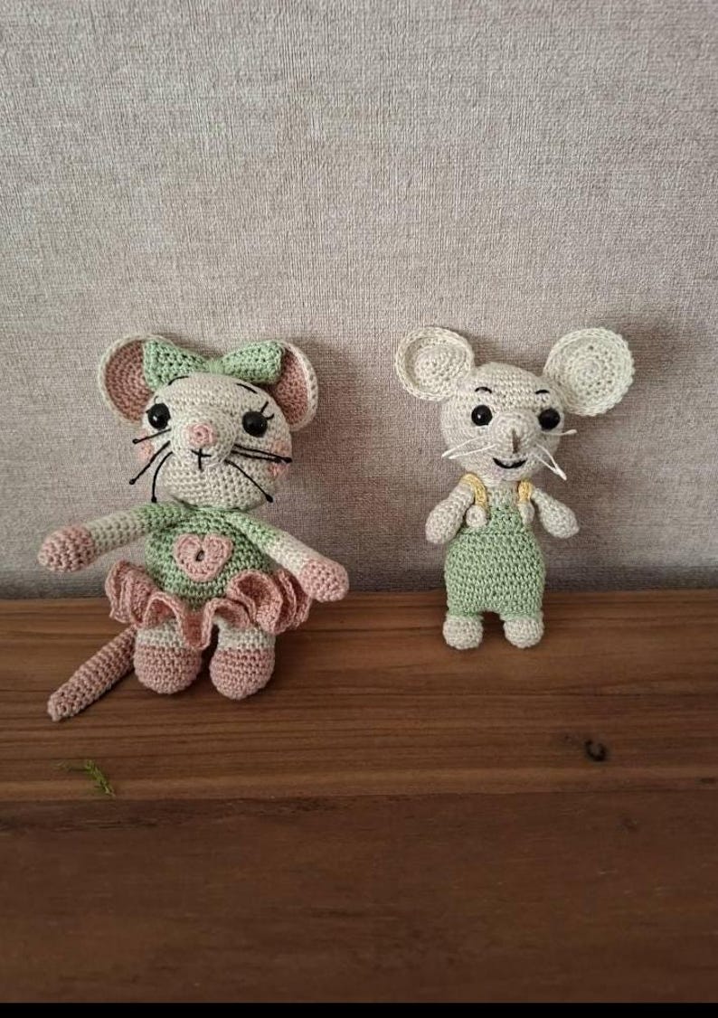 Niedliche Maus-Amigurumi-Häkelanleitung (PDF) | Mauspuppe mit Kleid | Kawaii-Plüschtier-Anleitung | Sofort-Download Bild 3
