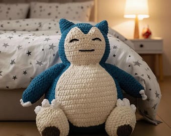 Giant Sleepy Monster Plush | Amigurumi Chunky Yarn Crochet Pattern