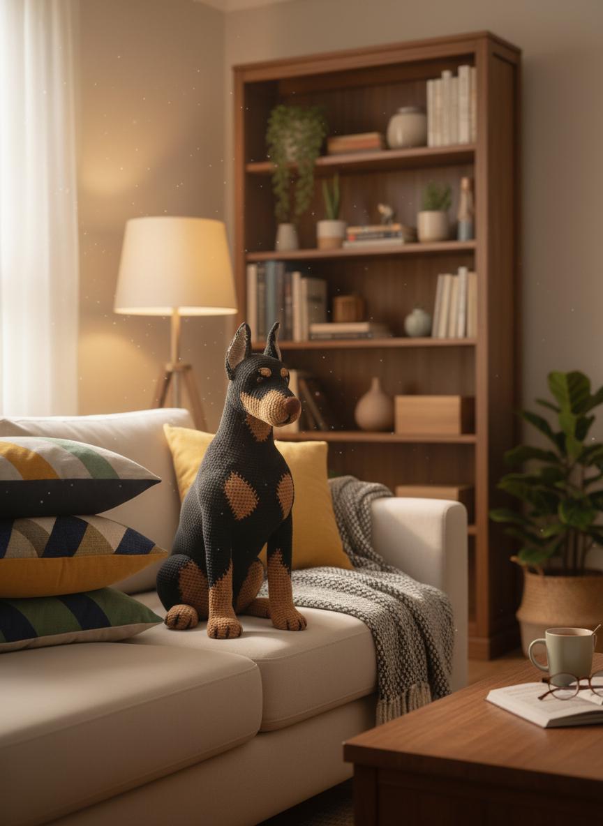 Realistic Doberman Crochet Pattern – Amigurumi Dog, Black Tan Decor ...