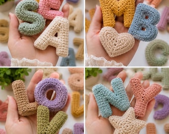 Gehaakt amigurumi-alfabetpatroon | 3D-opgezette letters A-Z (pdf-download)