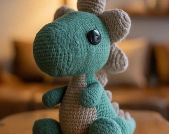Dinosaur Plush Crochet Pattern PDF, Easy Amigurumi Dino Toy, Dinosaur Lover Gift, Instant Download
