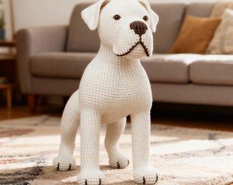 Realistic Dogo Argentino Amigurumi Crochet Pattern – PDF Dog Toy Instructions (Digital Download)