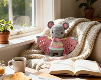 Patrón de ganchillo para murciélago sin costuras / Amigurumi espeluznante en PDF, decoración de Halloween (descarga instantánea)