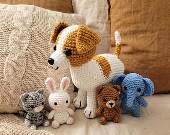 Patrón de amigurumi de Jack Russell Terrier en PDF / Peluche realista de terrier / Nivel intermedio / Regalo para amantes de los perros / Descarga instantánea