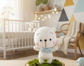 Patrón de amigurumi de oso polar a crochet en PDF / Tutorial para principiantes para crear un peluche (descarga digital)