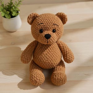 Teddybär Amigurumi Häkelanleitung PDF | Kuschelbär Plüschtier Anleitung | Anfängerfreundlich | Baby-Dusche-Geschenk | Sofort Download