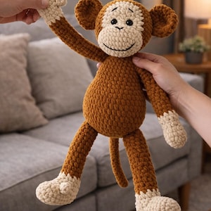 Affe Amigurumi Häkelanleitung PDF | Süßer Affe Plüschtier | Anfänger freundlich häkeln | DIY Kuscheltier-Anleitung | Sofort Download